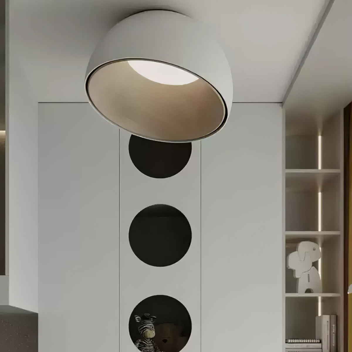 Coda lampada da soffitto a cupola in legno minimalista