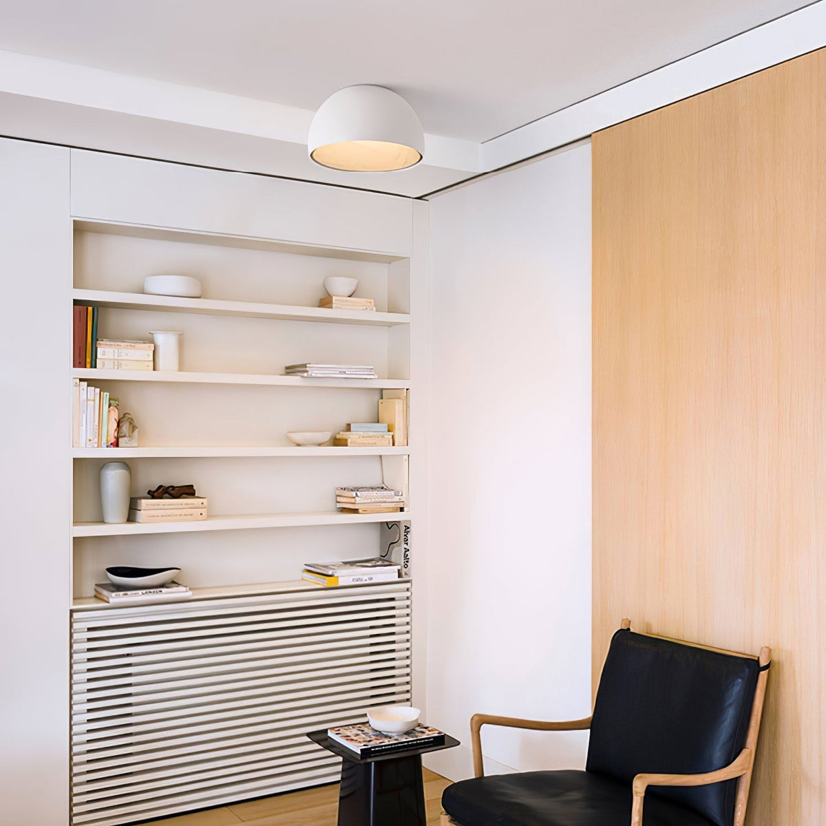 Coda lampada da soffitto a cupola in legno minimalista
