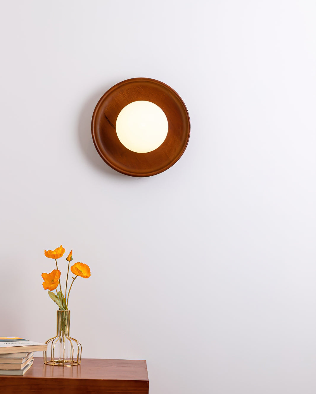 Runa lampada da parete in legno