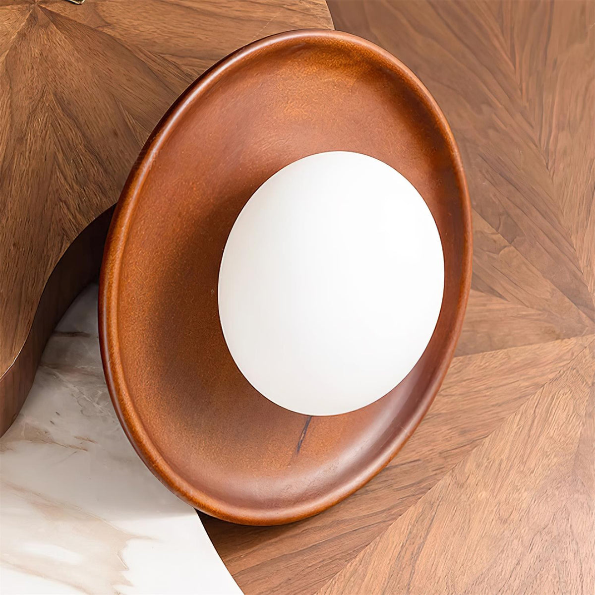 Runa lampada da parete in legno