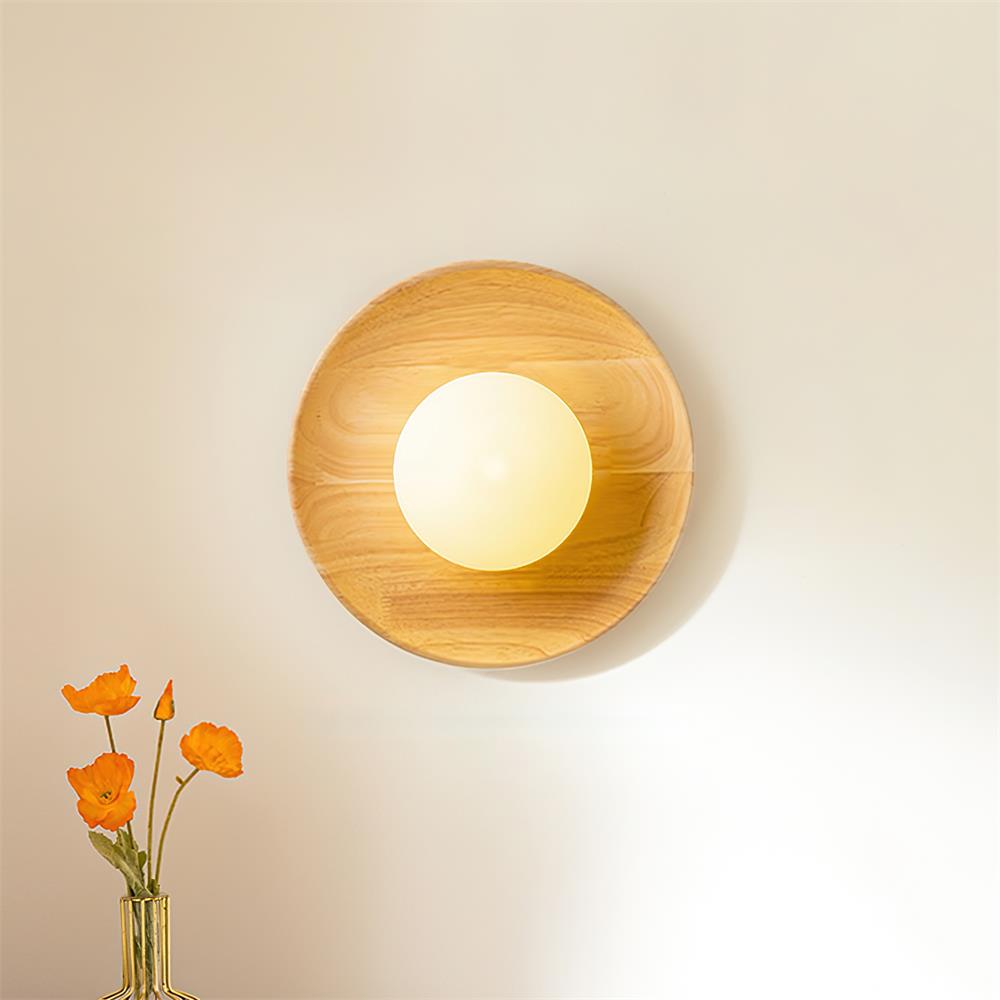 Runa lampada da parete in legno