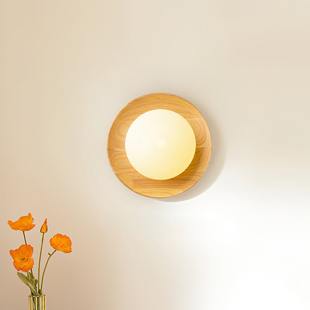 Runa lampada da parete in legno