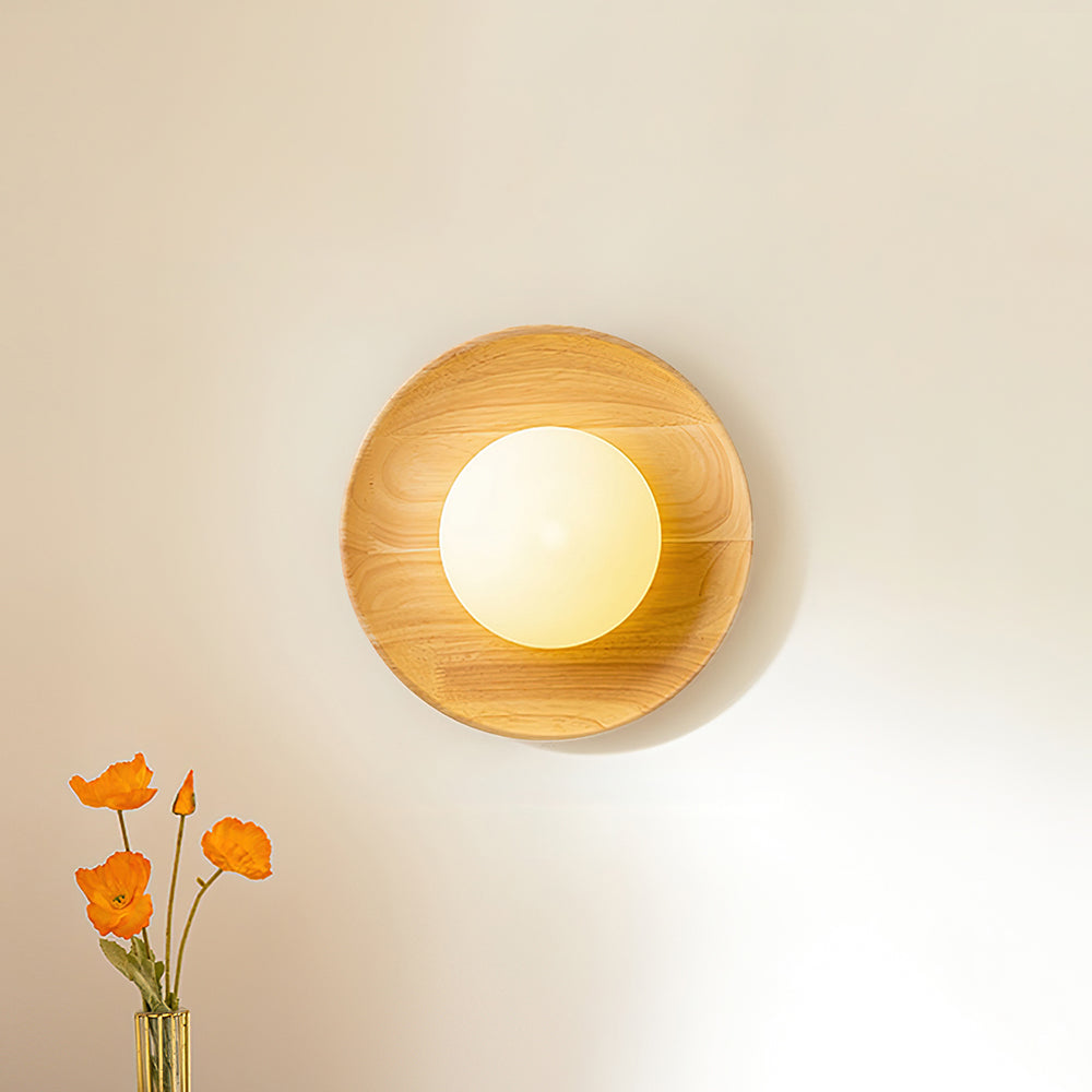 Runa lampada da parete in legno