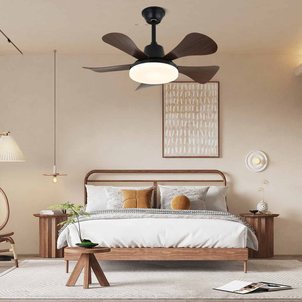Aveline Ventilatore da soffitto con luce in legno