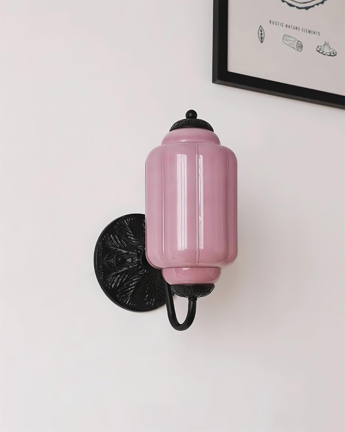 Melvane lampada da parete vintage in vetro Rosa