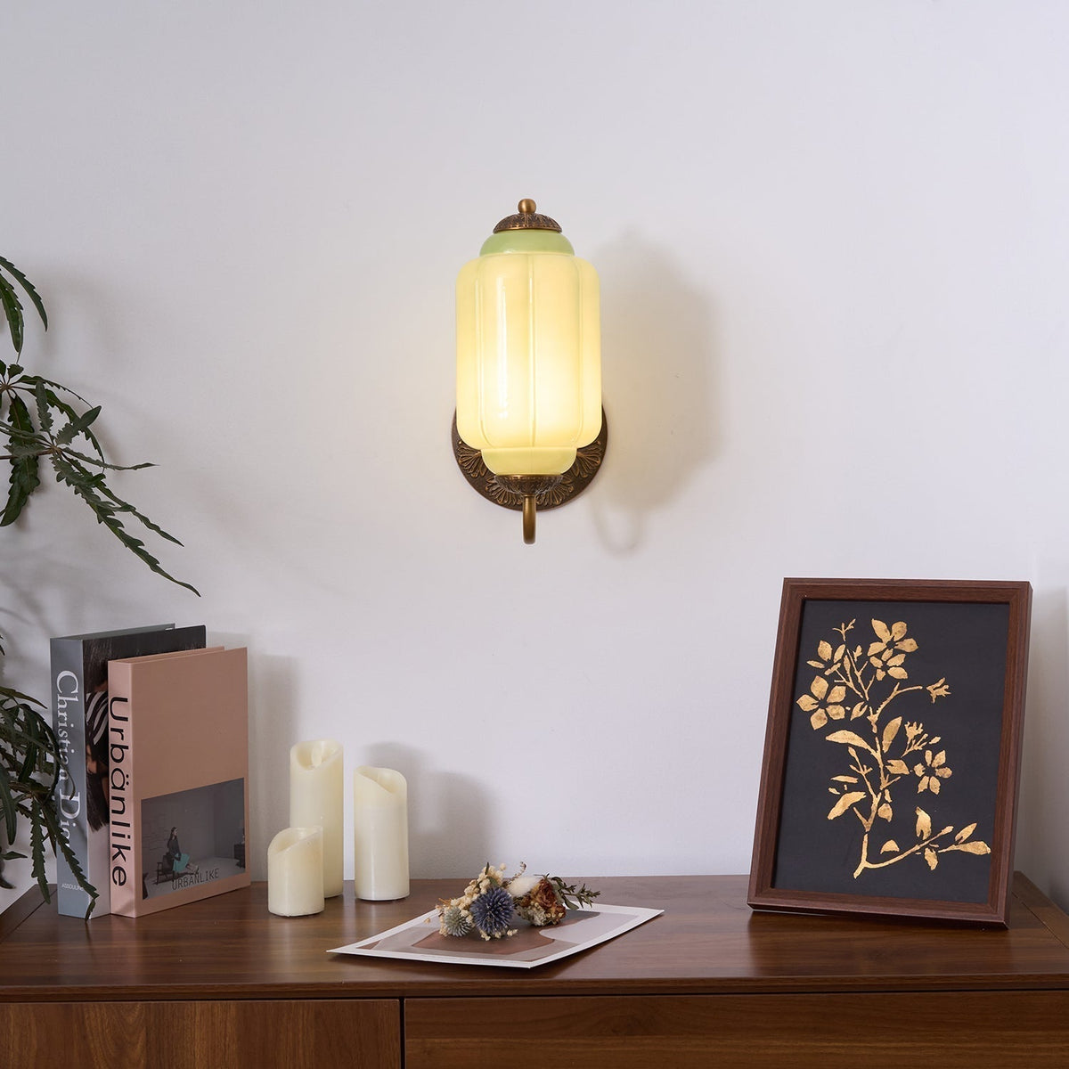 Melvane lampada da parete vintage in vetro Rosa