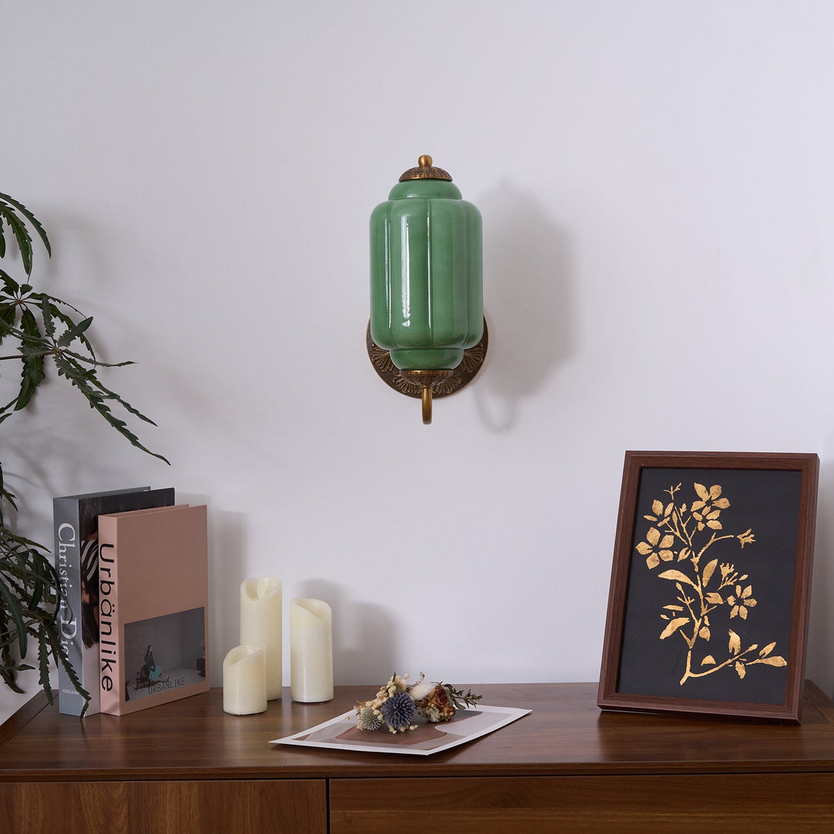 Melvane lampada da parete vintage in vetro Rosa