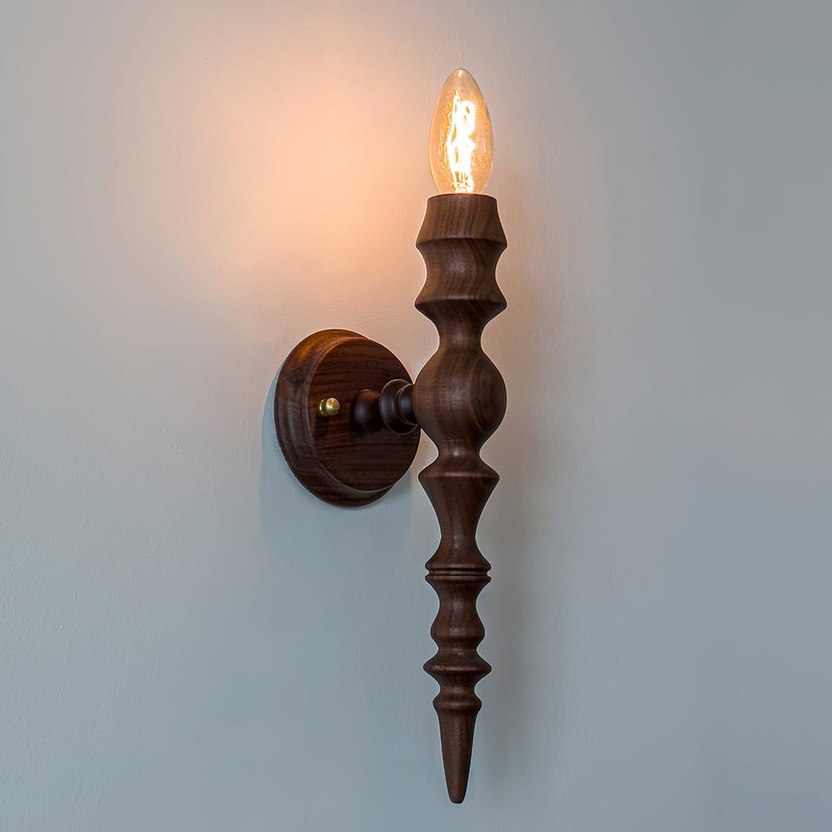 Lampada da parete moderna vintage corpo in legno finiture multiple in legno
