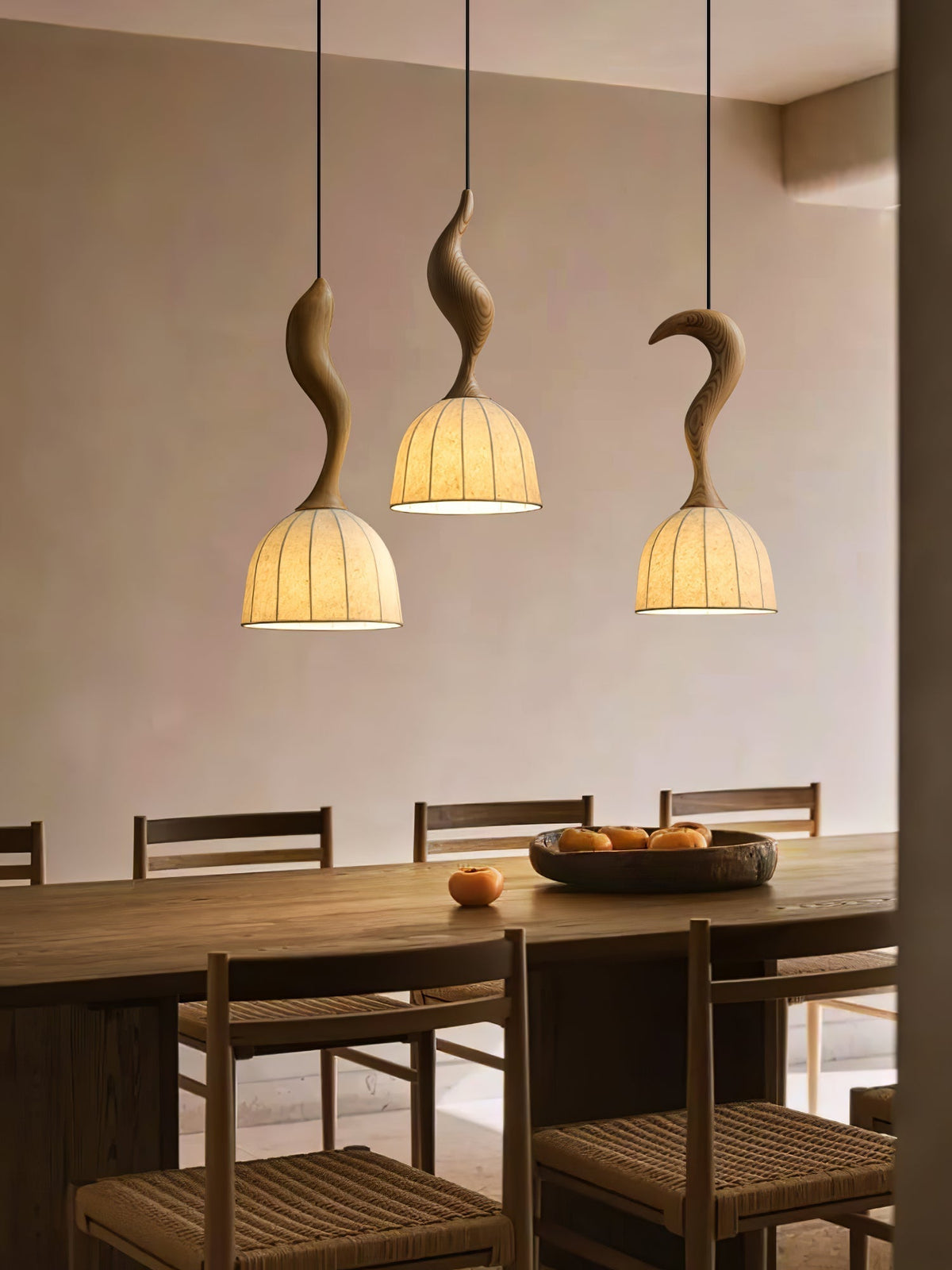 Colire Creativity lampada a sospensione in legno intrecciato