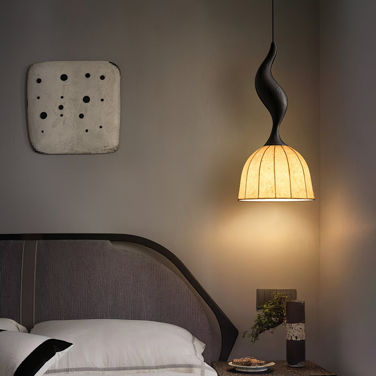 Colire Creativity lampada a sospensione in legno intrecciato