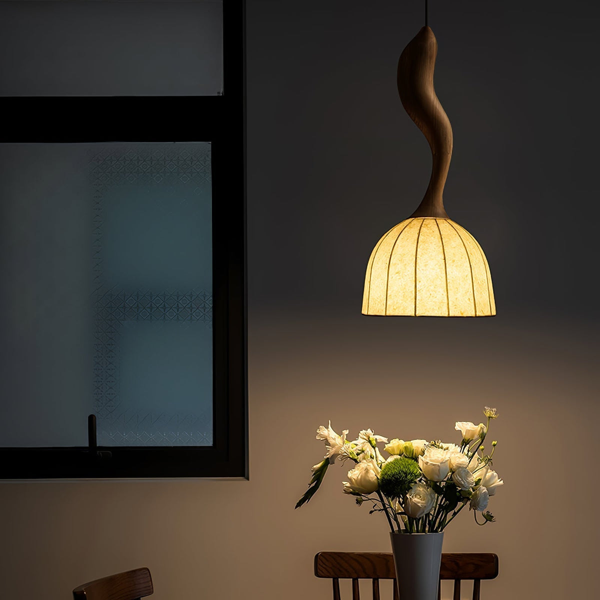 Colire Creativity lampada a sospensione in legno intrecciato