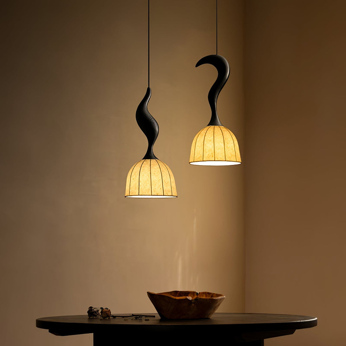 Colire Creativity lampada a sospensione in legno intrecciato