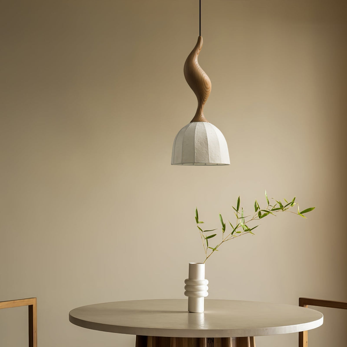 Colire Creativity lampada a sospensione in legno intrecciato