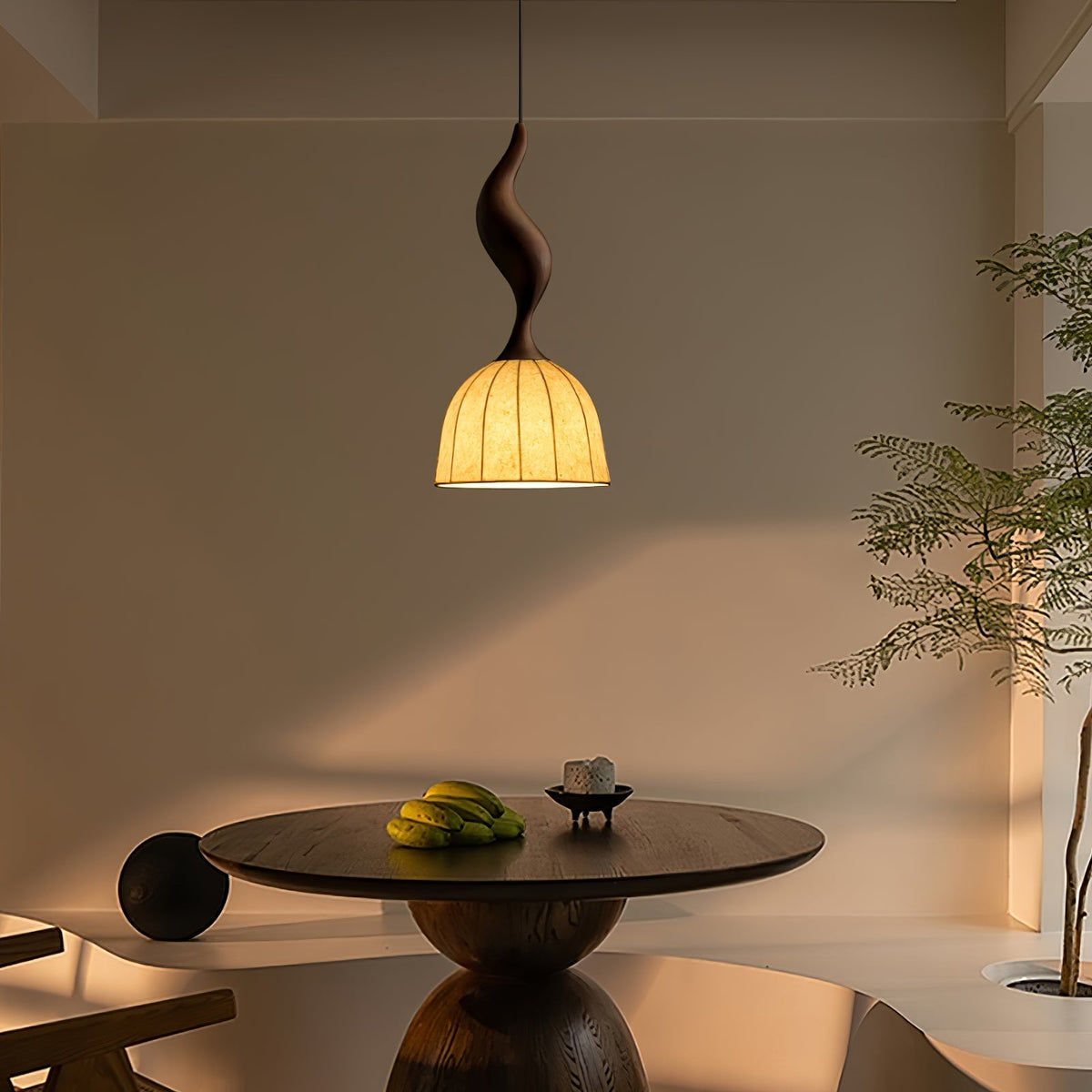 Colire Creativity lampada a sospensione in legno intrecciato