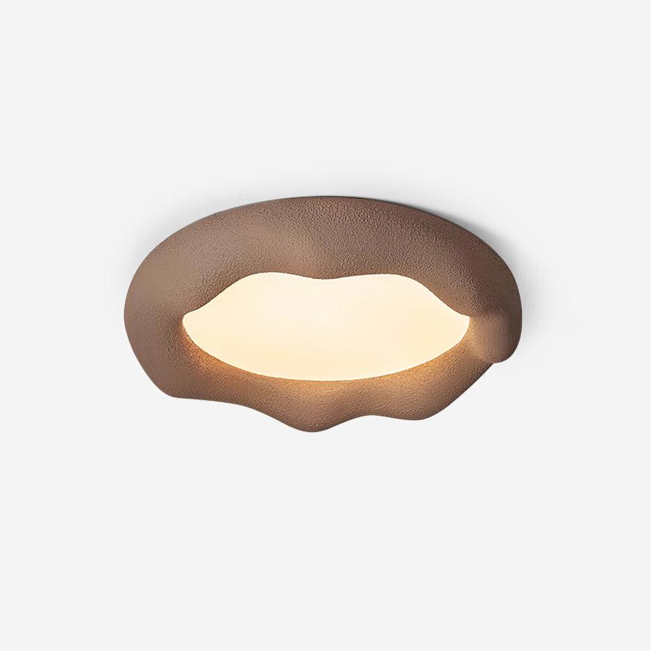 Lampada da soffitto in resina organica e fibra di vetro color beige
