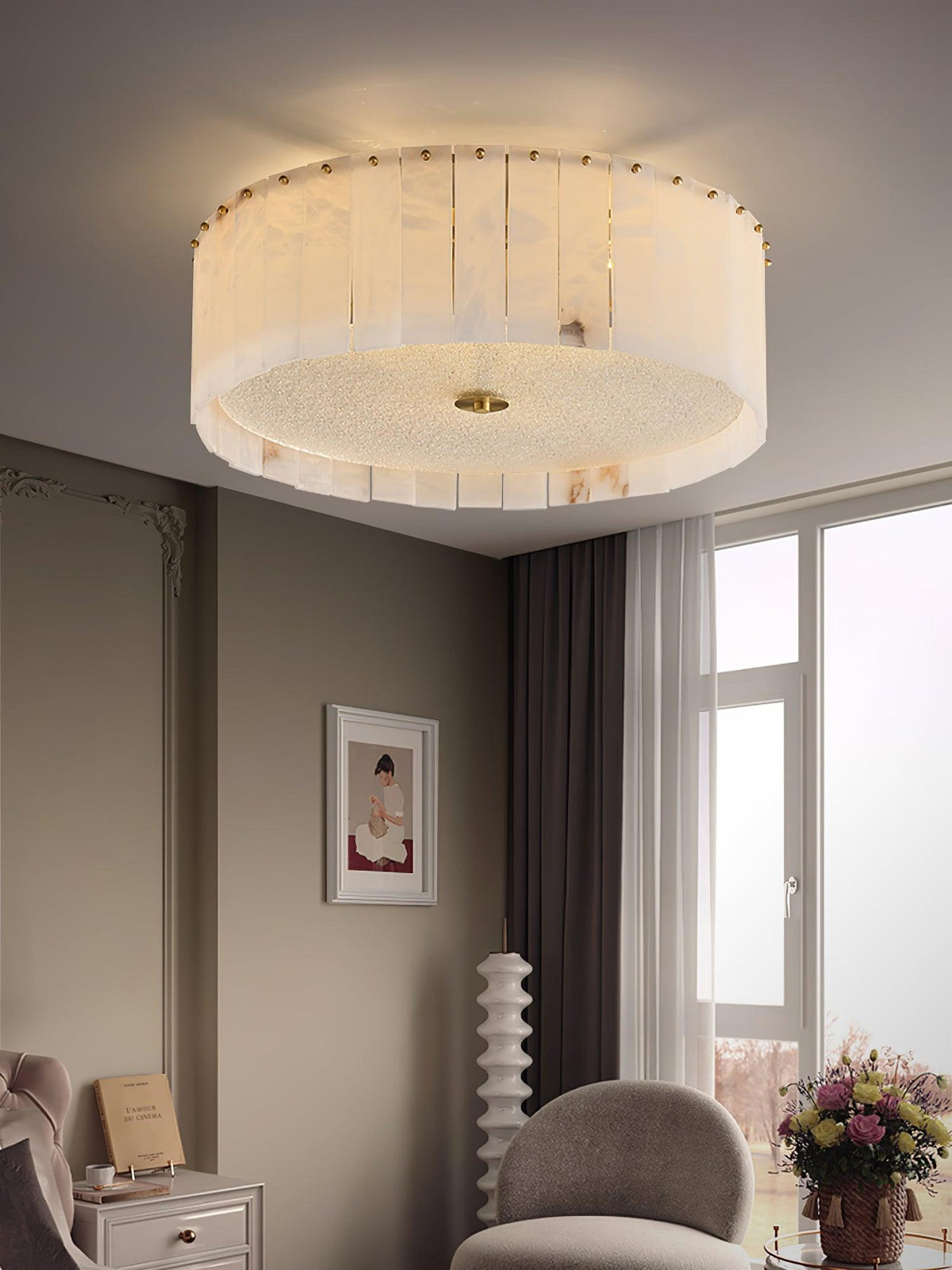 Elde lampada da soffitto in alabastro