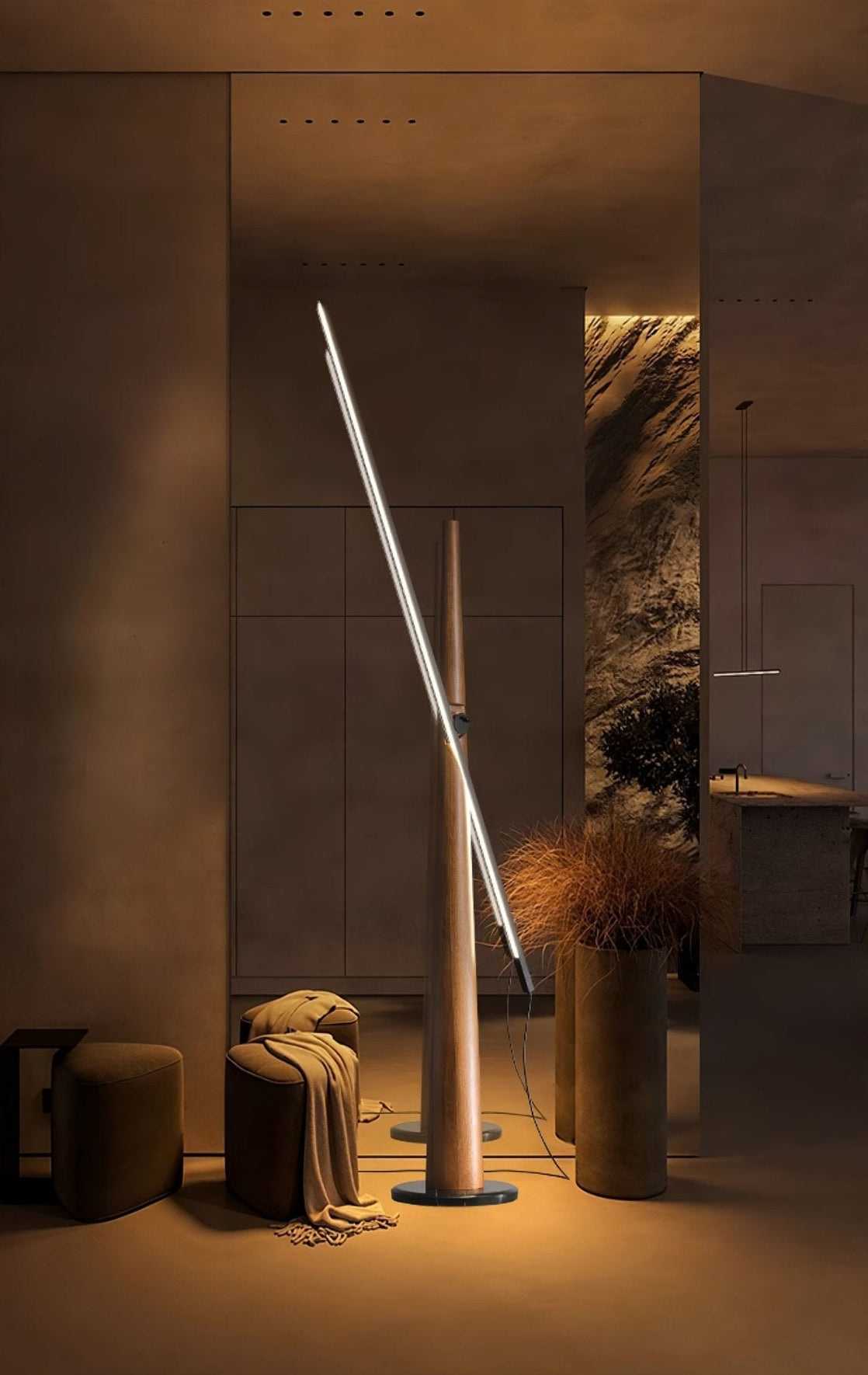 Ovelila lampada da terra minimalista in legno