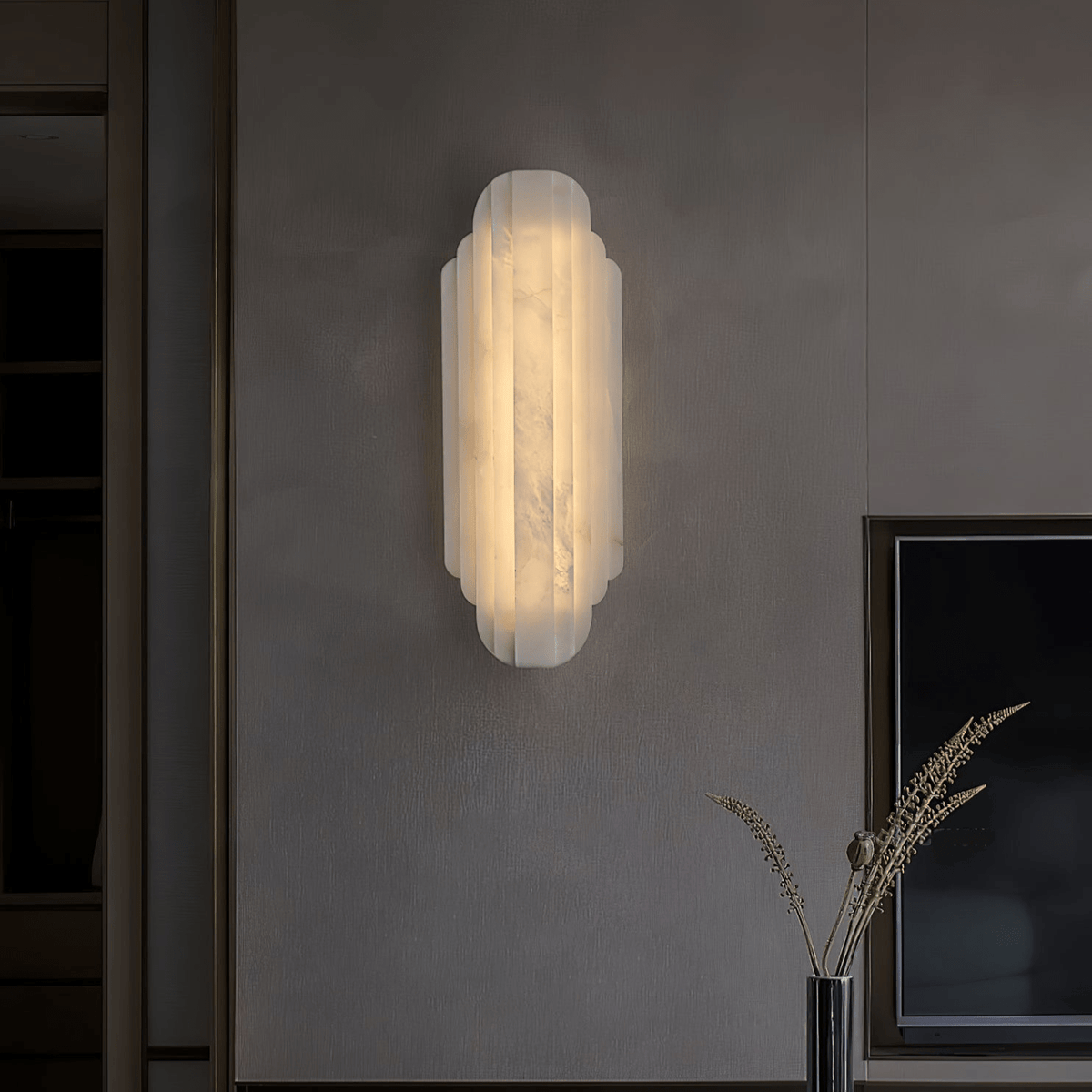 Avenanina lampada da parete in alabastro Stile Art Deco