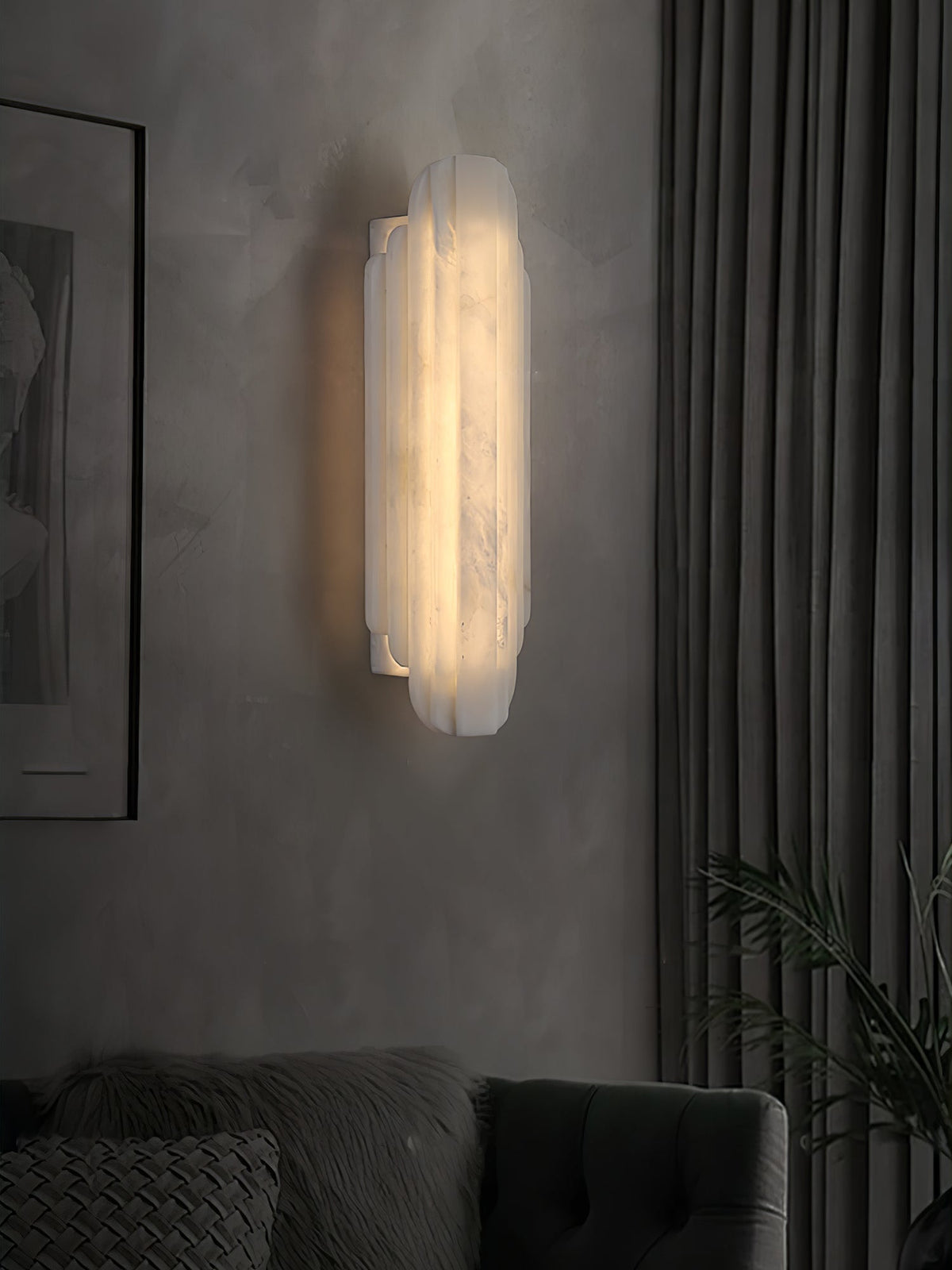Avenanina lampada da parete in alabastro Stile Art Deco
