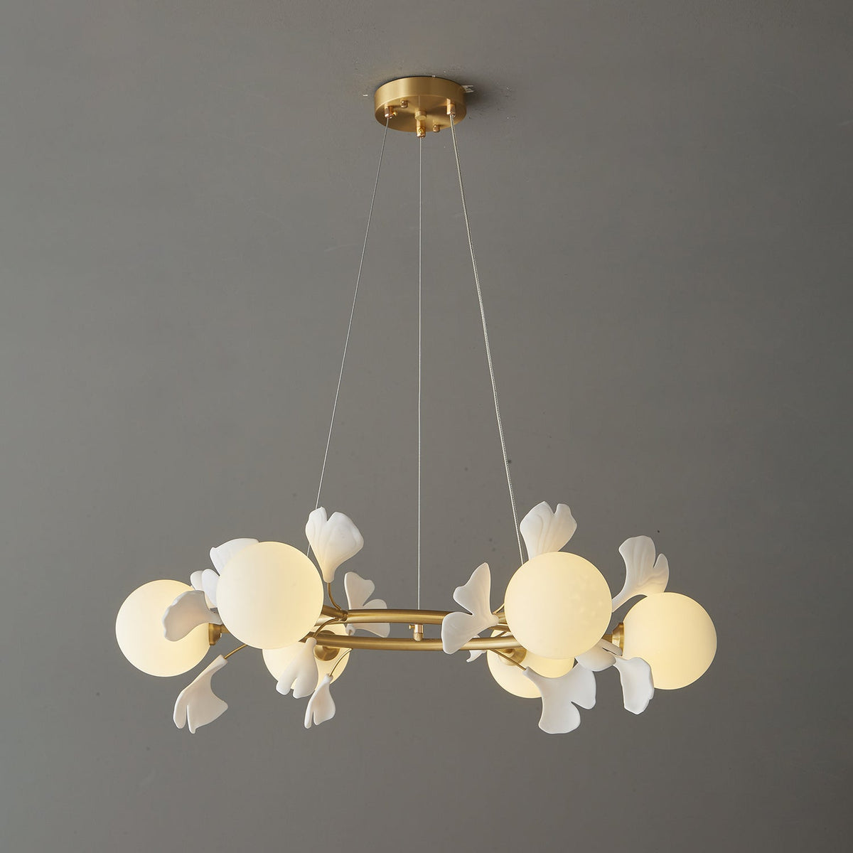 Hunell lampadario in ottone con Motivo Florale floreale