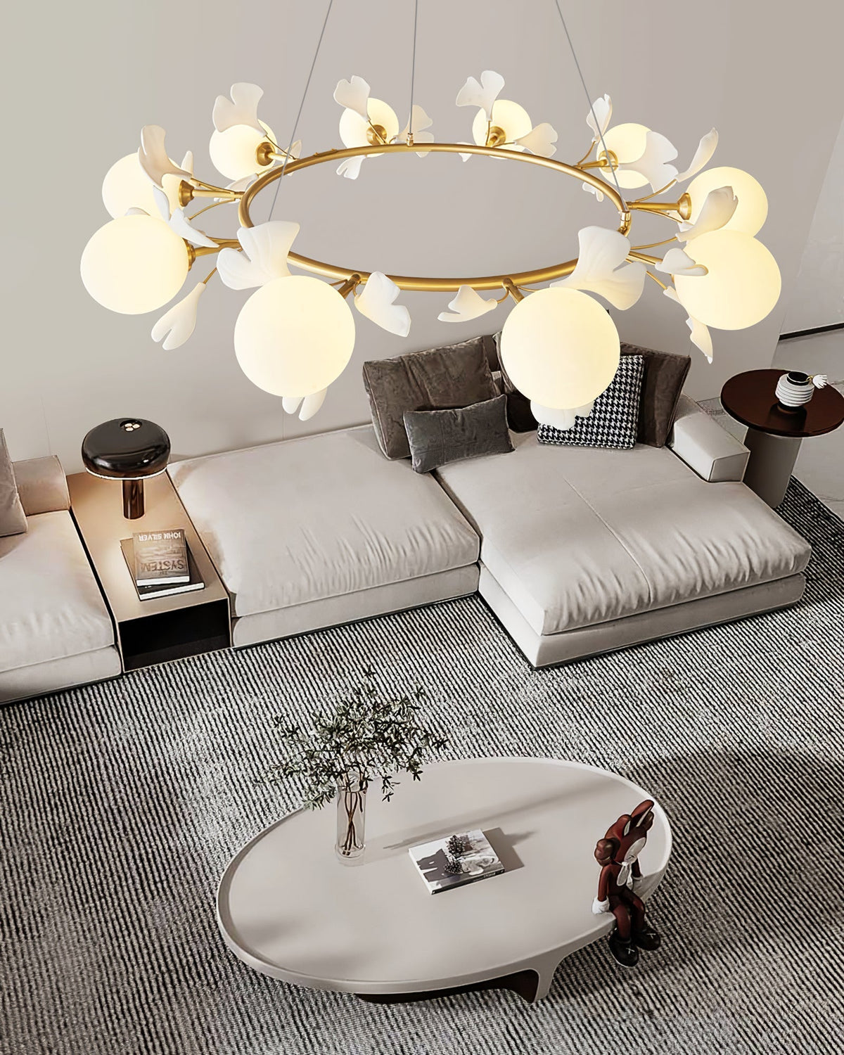 Hunell lampadario in ottone con Motivo Florale floreale
