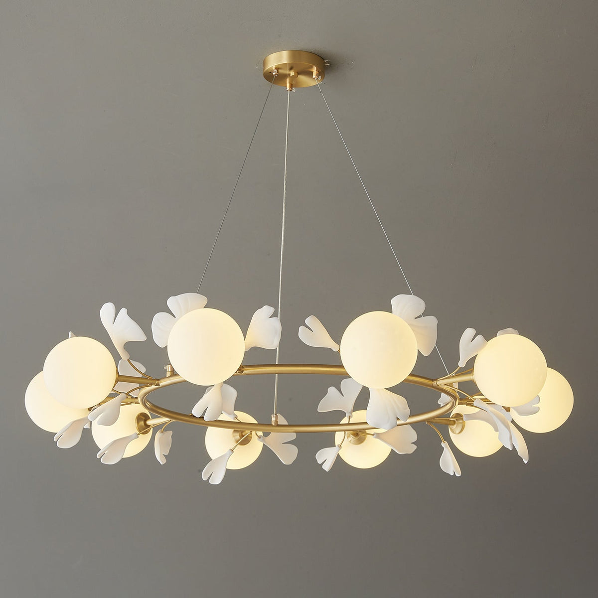 Hunell lampadario in ottone con Motivo Florale floreale