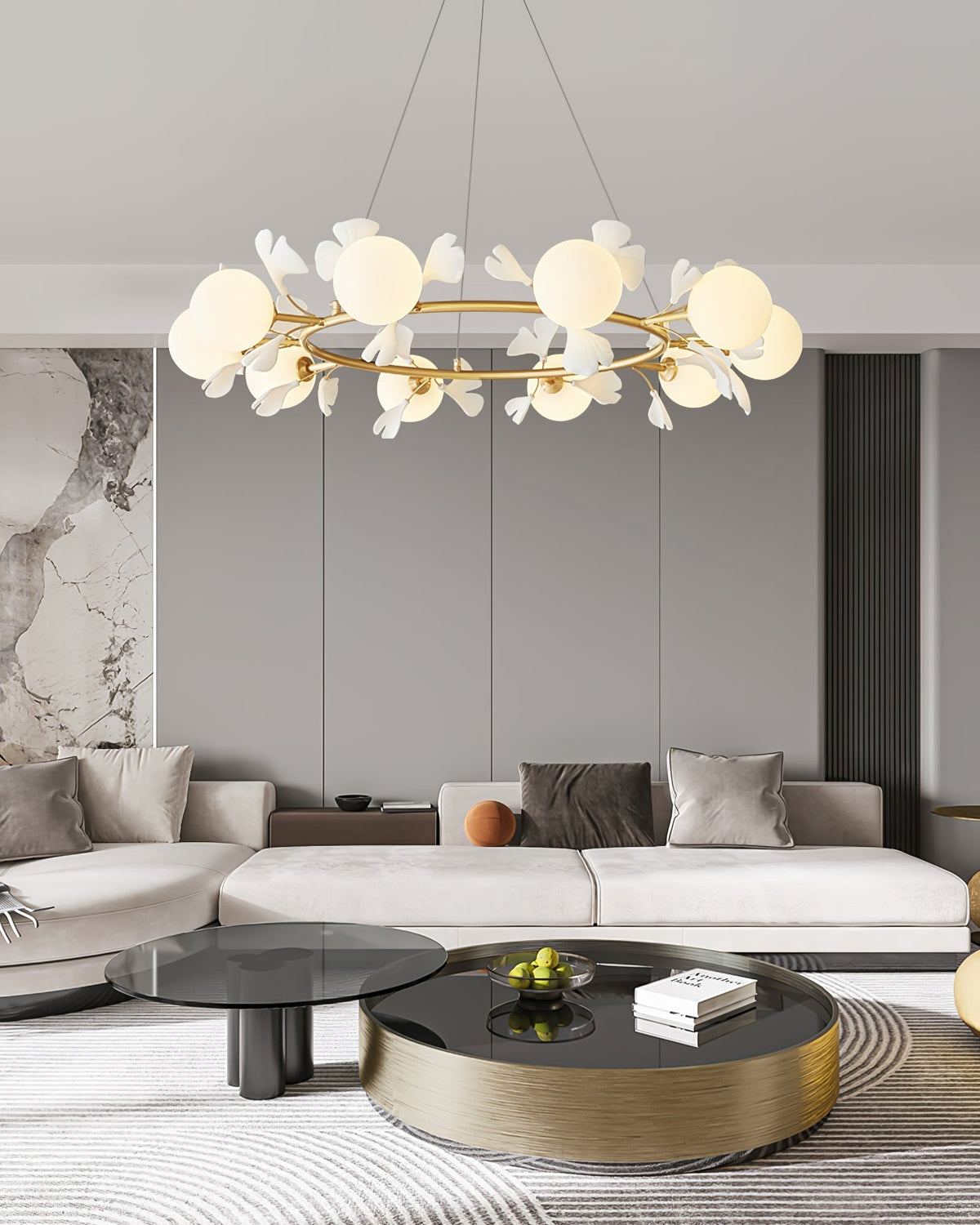 Hunell lampadario in ottone con Motivo Florale floreale