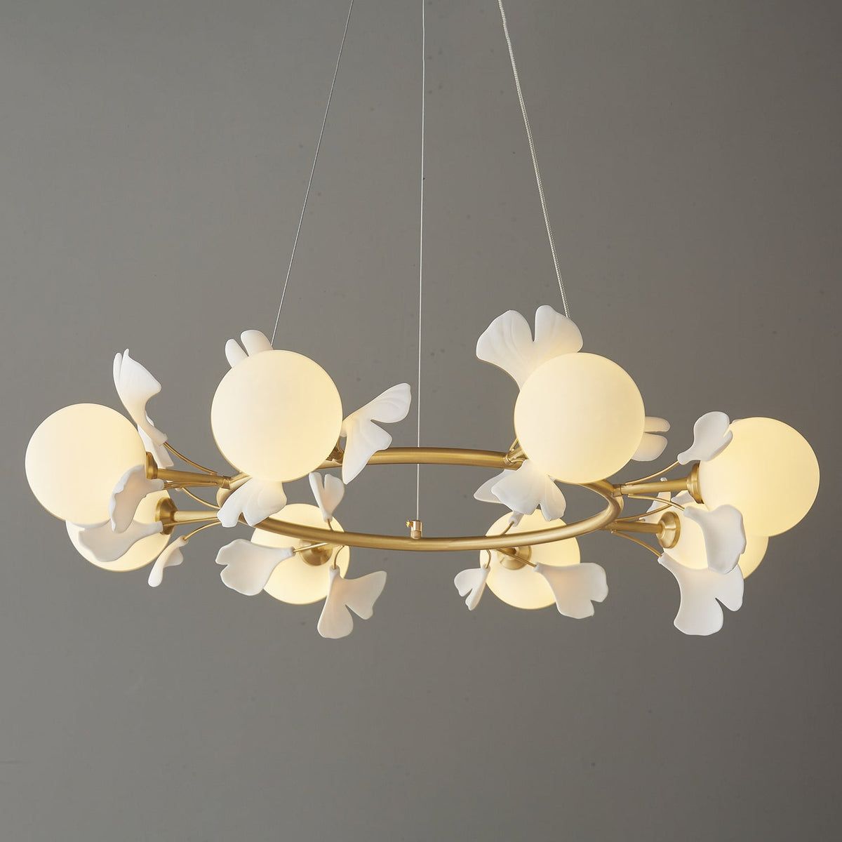 Hunell lampadario in ottone con Motivo Florale floreale