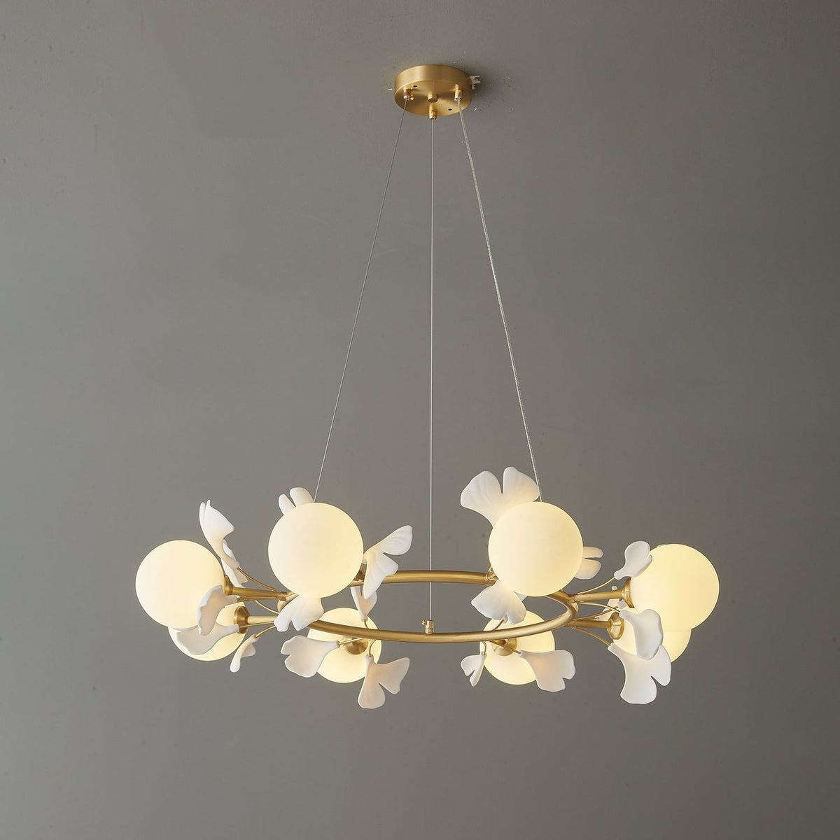 Hunell lampadario in ottone con Motivo Florale floreale