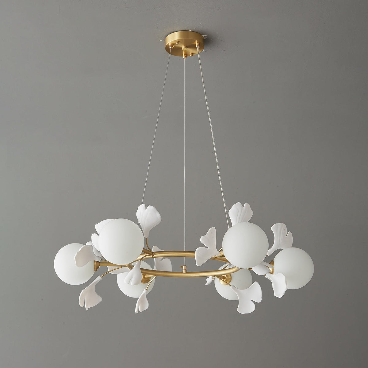 Hunell lampadario in ottone con Motivo Florale floreale