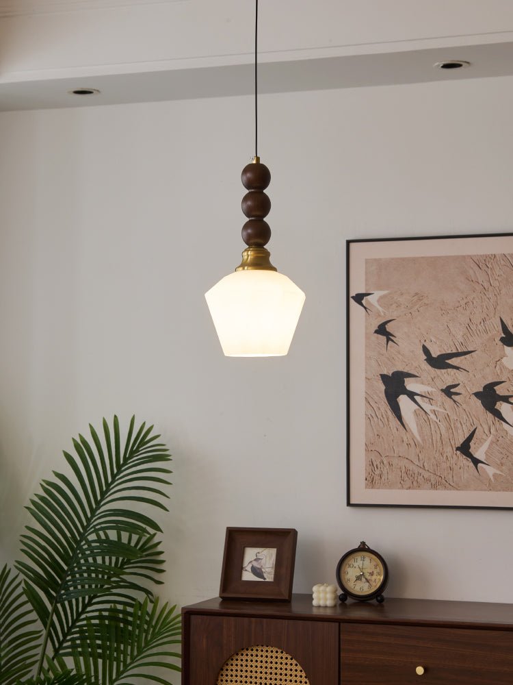 Vothaila lampada a sospensione Eleganza Tradizionale vintage in vetro e legno