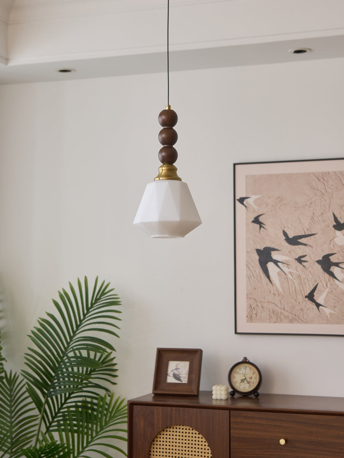 Vothaila lampada a sospensione Eleganza Tradizionale vintage in vetro e legno