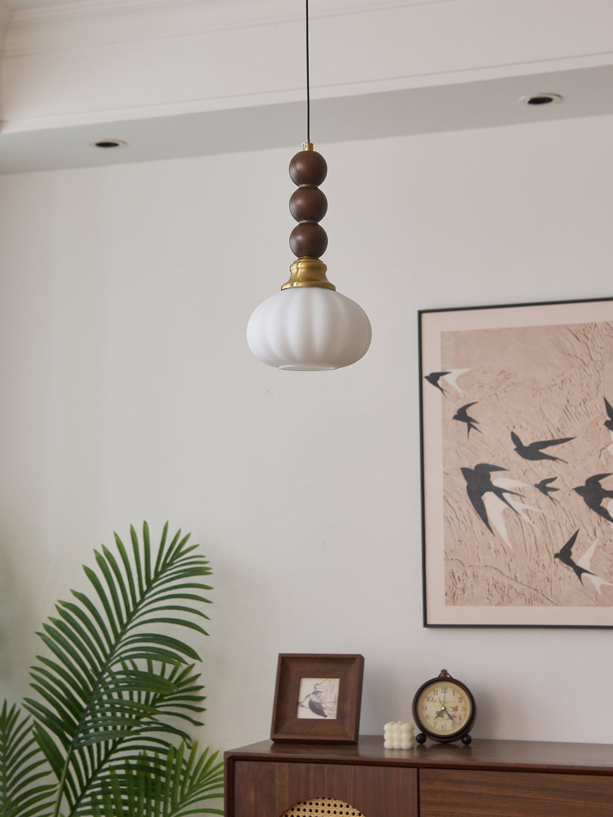 Vothaila lampada a sospensione Eleganza Tradizionale vintage in vetro e legno