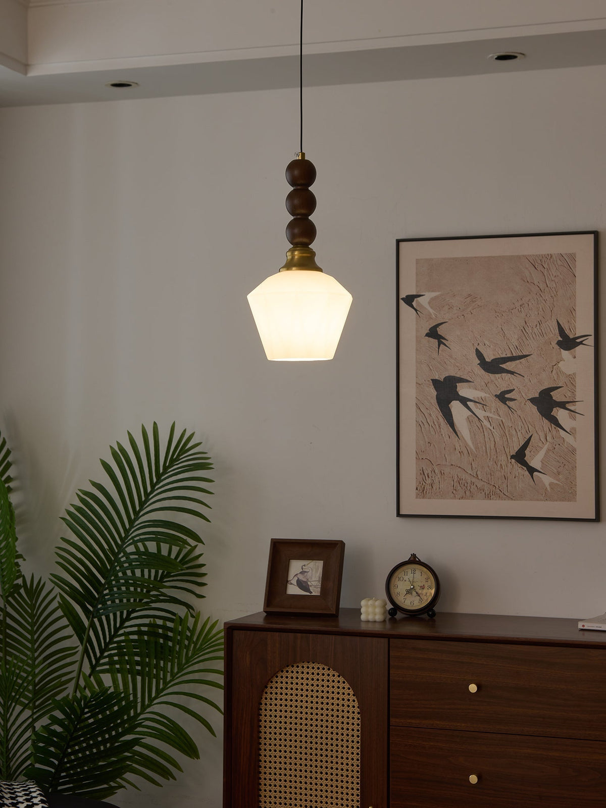 Vothaila lampada a sospensione Eleganza Tradizionale vintage in vetro e legno