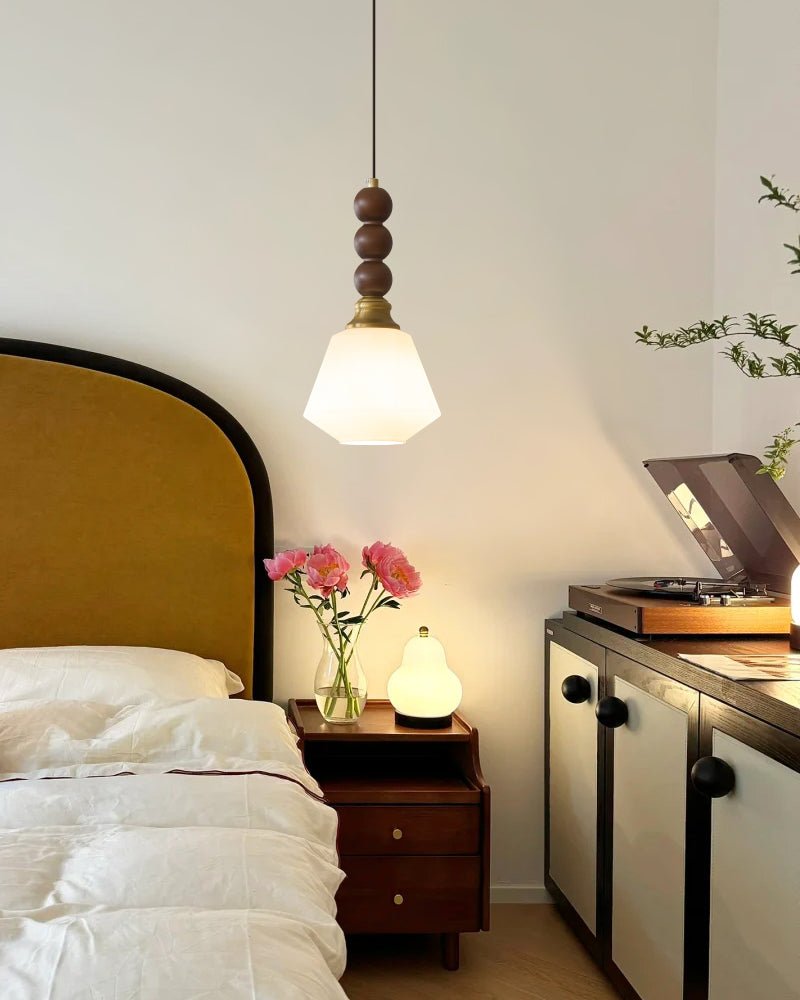 Vothaila lampada a sospensione Eleganza Tradizionale vintage in vetro e legno