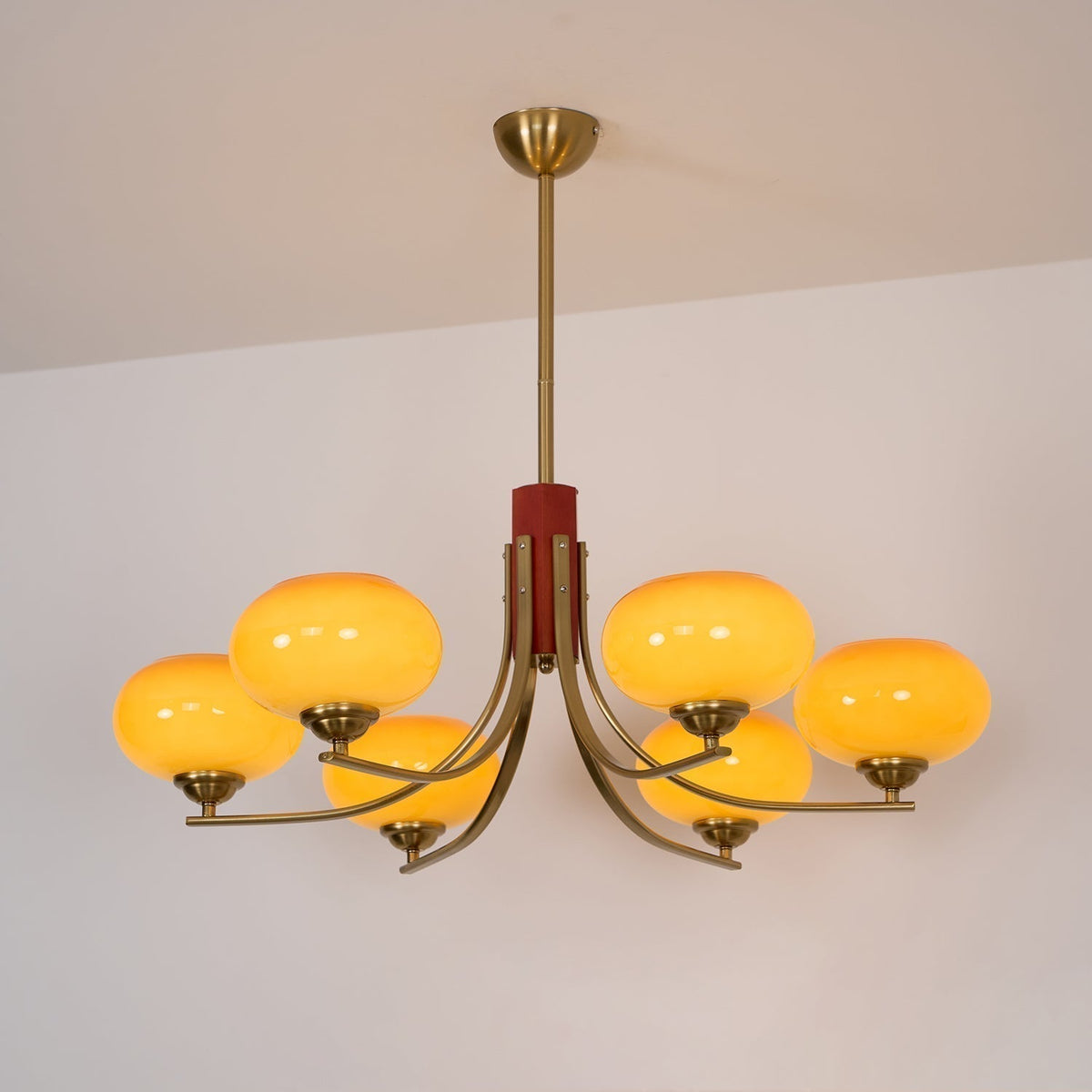 Vira 6 luci Amber vetro globo lampadario