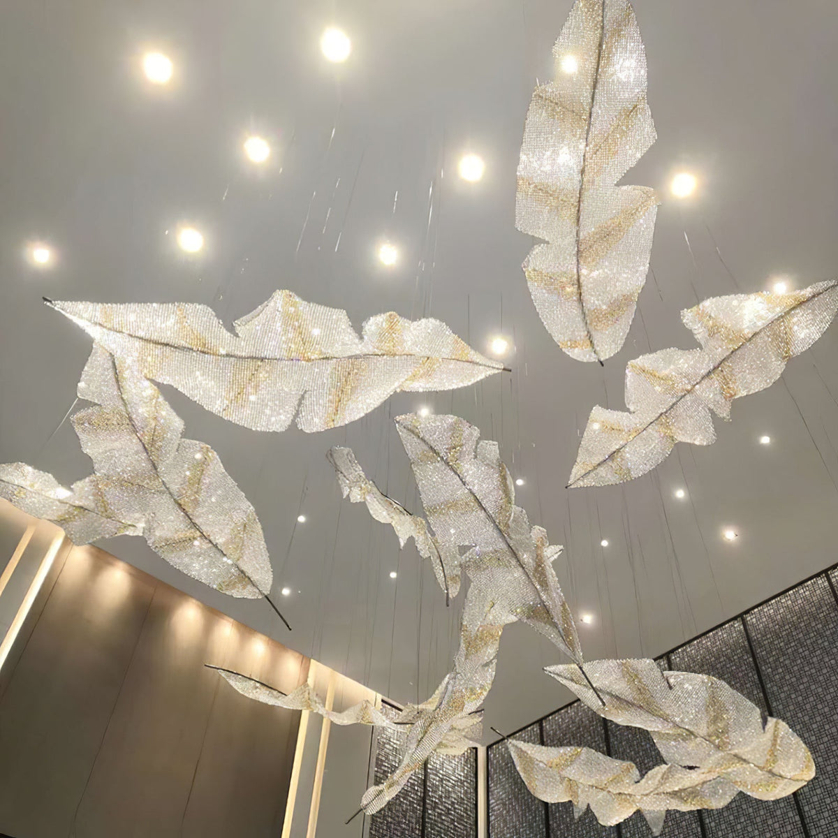 Velinine Individual Creativity Falling Leaves lampadario in vetro