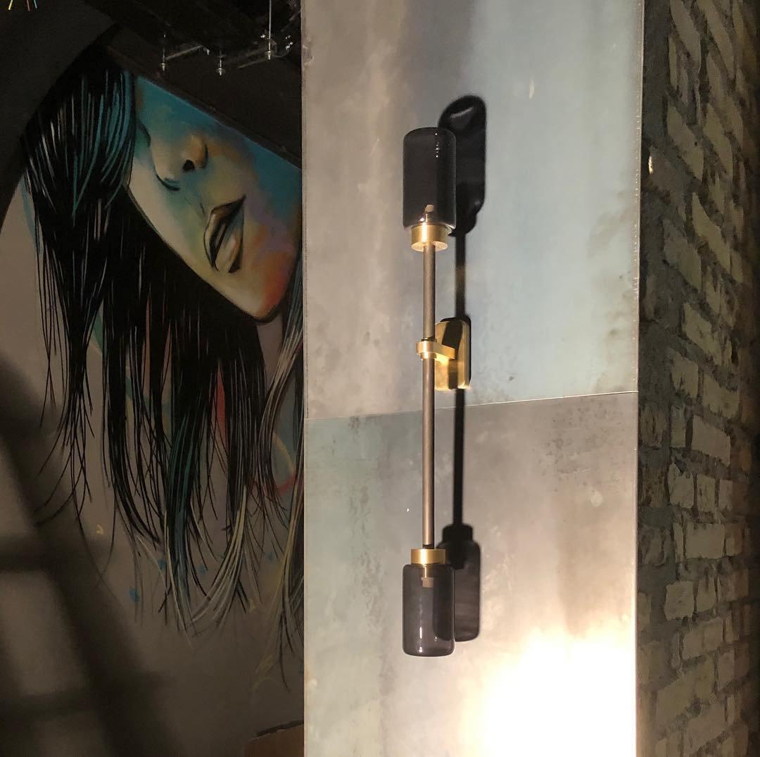 Tekas lampada da parete cilindro vetro lineare