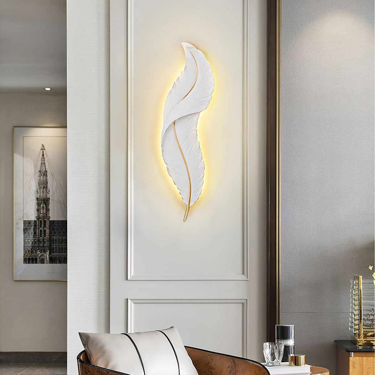 Arvess lampada da parete in resina Individual Creativity Feather