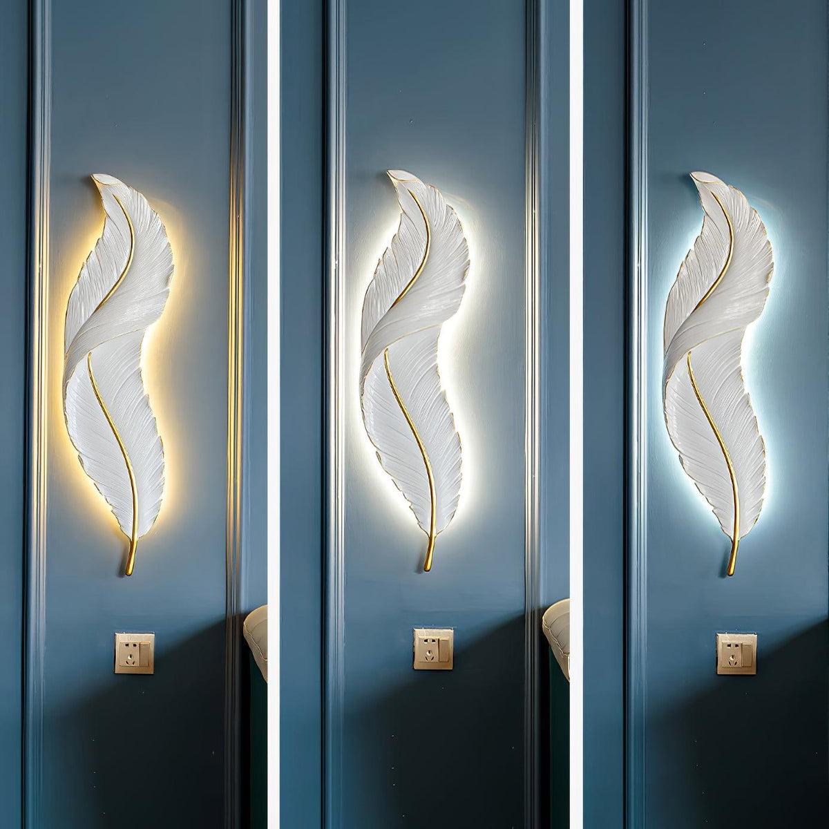 Arvess lampada da parete in resina Individual Creativity Feather