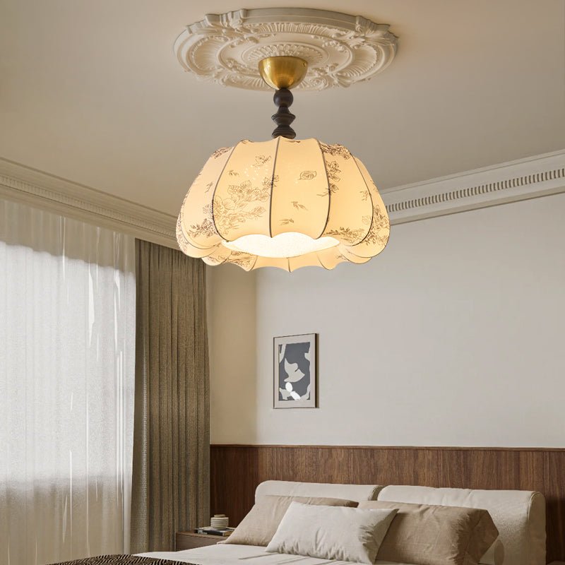 Fleurina lampada da soffitto in tessuto e legno Premium Nordic Art