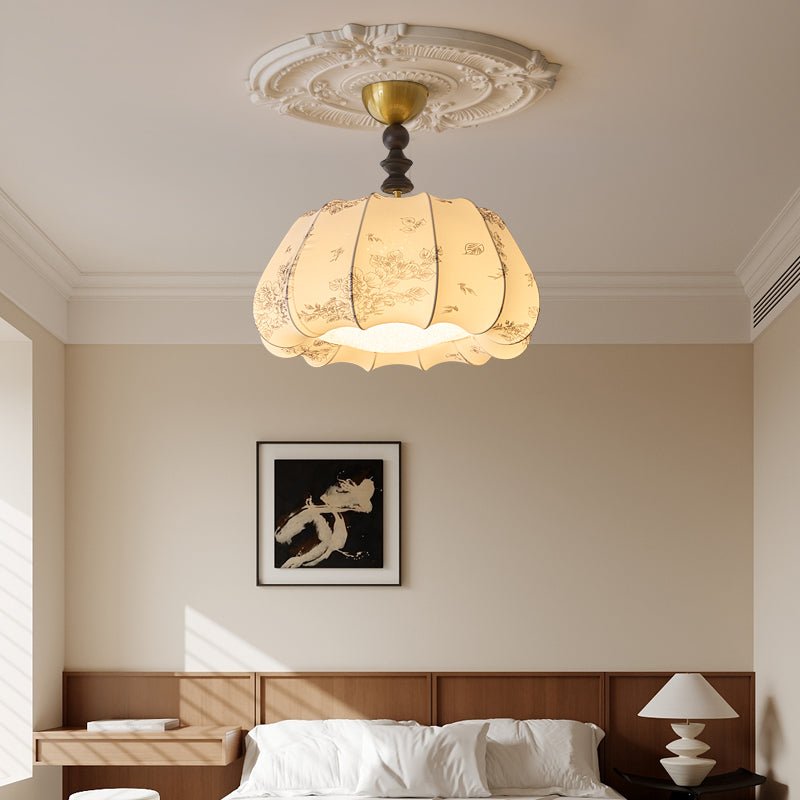 Fleurina lampada da soffitto in tessuto e legno Premium Nordic Art