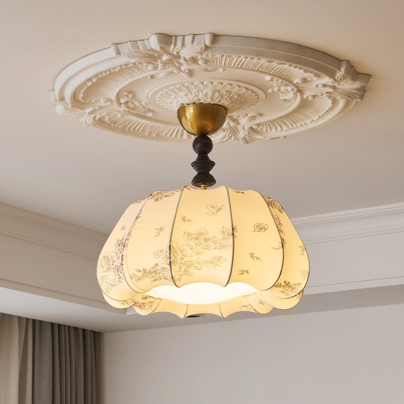 Fleurina lampada da soffitto in tessuto e legno Premium Nordic Art