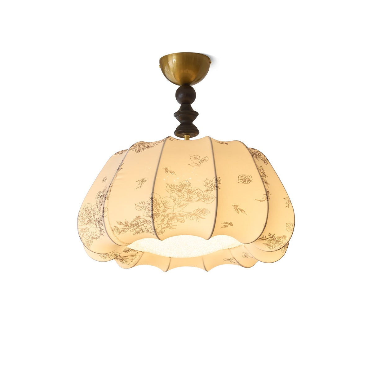Fleurina lampada da soffitto in tessuto e legno Premium Nordic Art