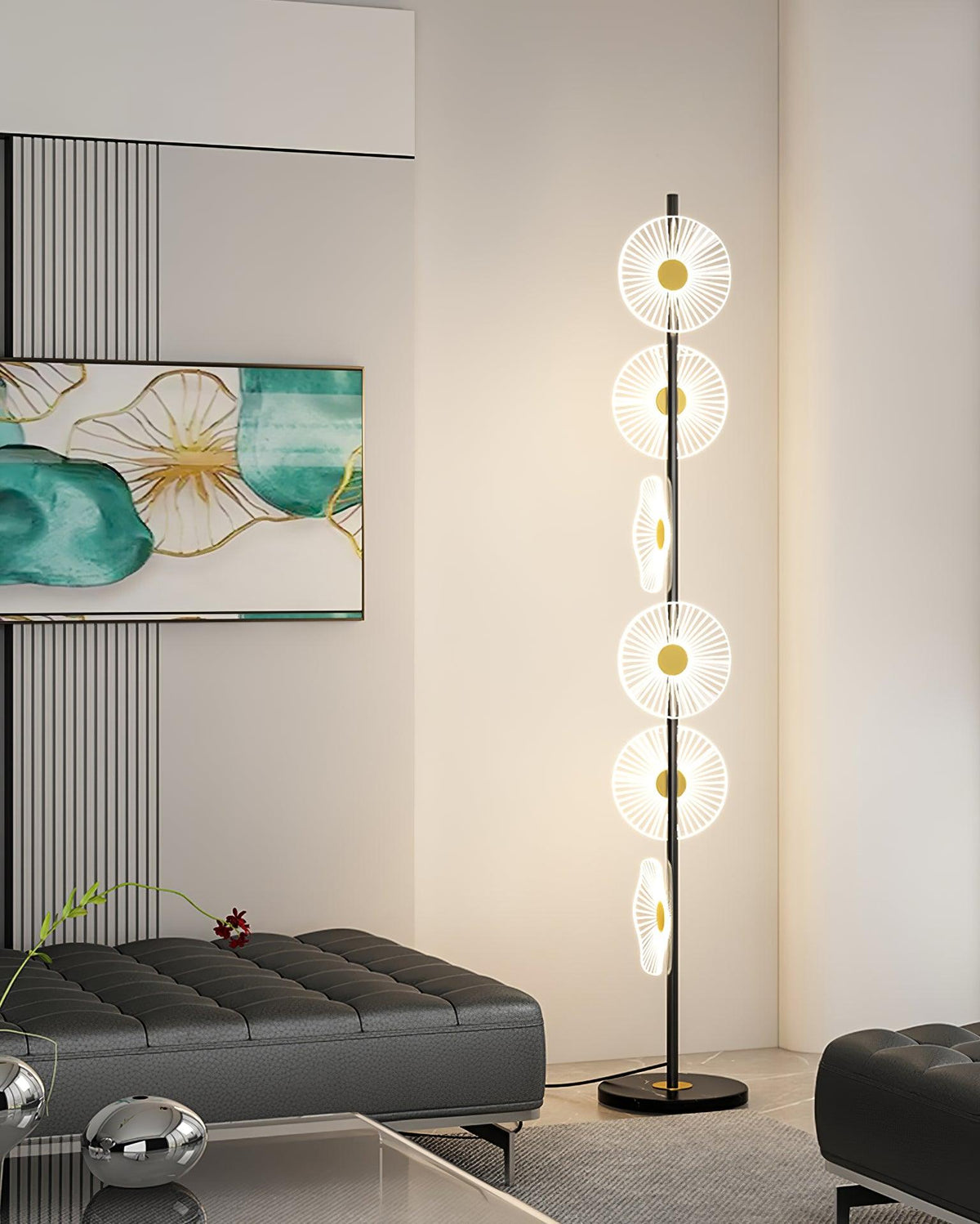 Petaira lampada da terra in marmo lusso