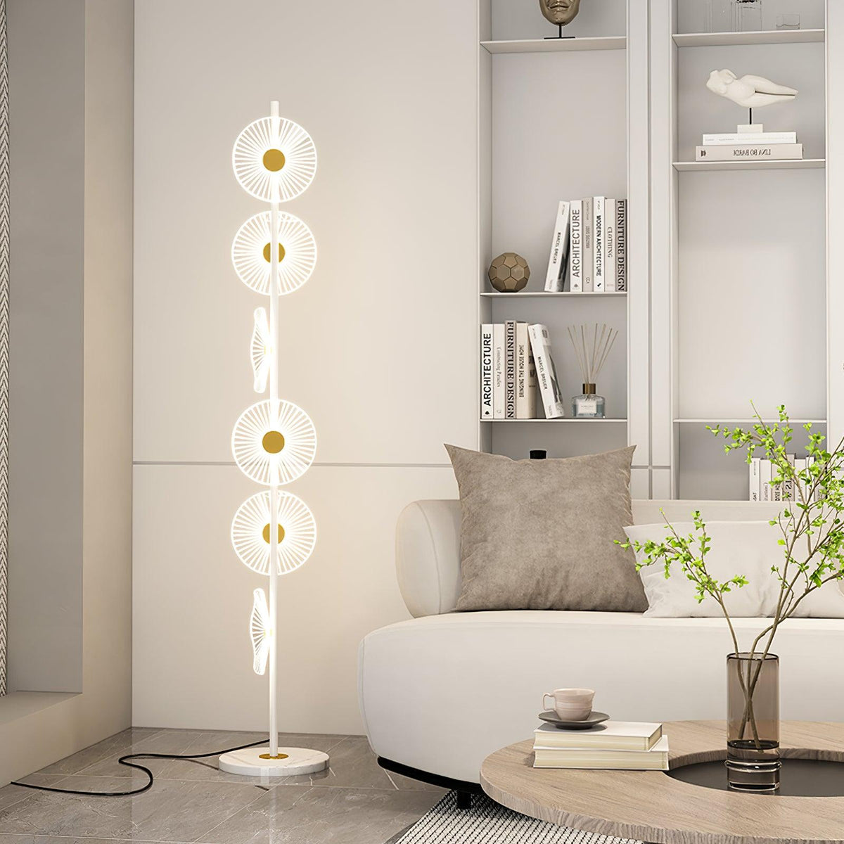 Petaira lampada da terra in marmo lusso