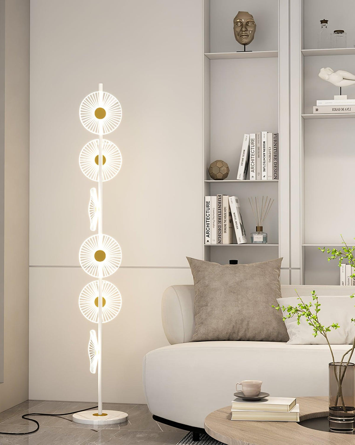 Petaira lampada da terra in marmo lusso