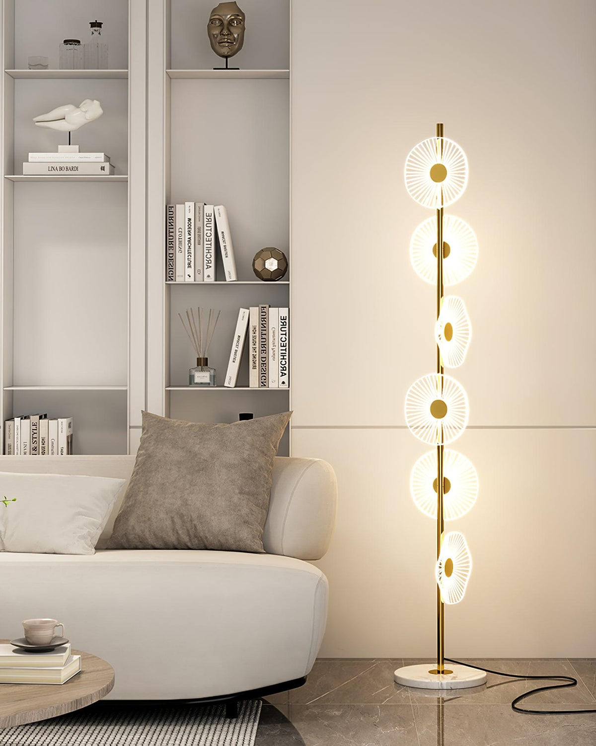 Petaira lampada da terra in marmo lusso