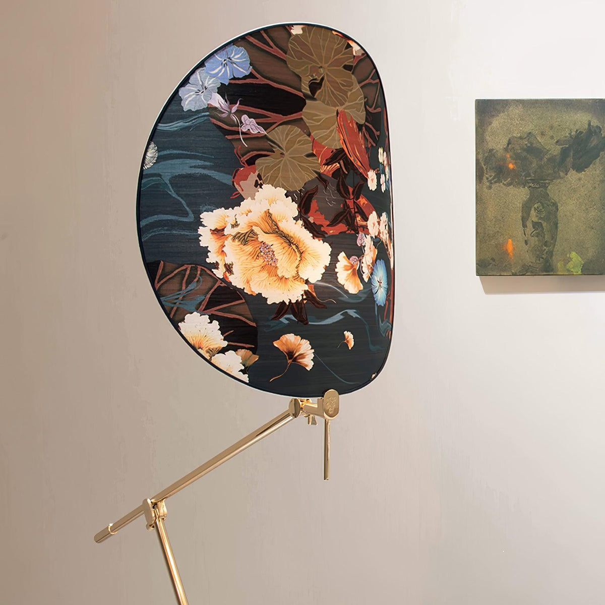 Unexin lampada da terra in ottone