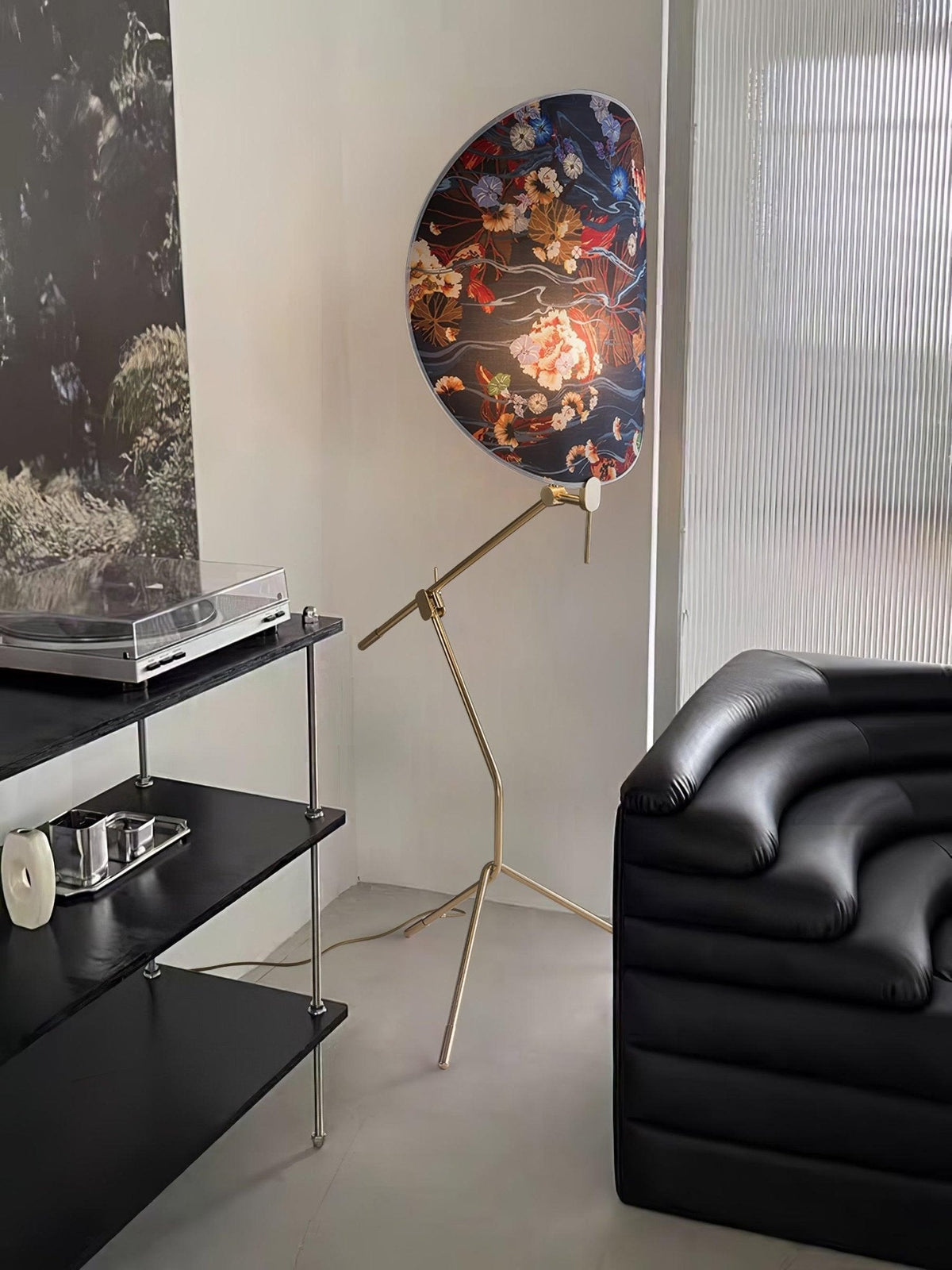 Unexin lampada da terra in ottone